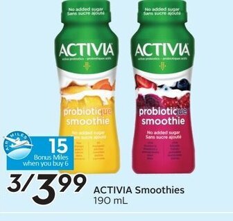 Sobeys Activia smoothies offer