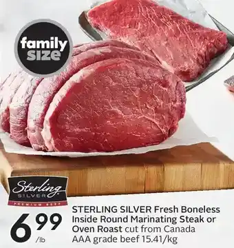 Sobeys Urban Fresh Sterling silver fresh boneless inside round marinating steak or oven roast offer