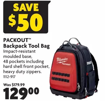 Home Hardware Packout backpack tool bag offer