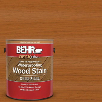 Home Depot Behr deckplus semi-transparent waterproofing wood stain offer