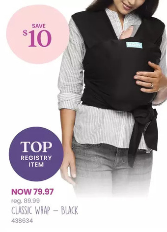 Babies 'R' Us Moby - classic wrap - black offer