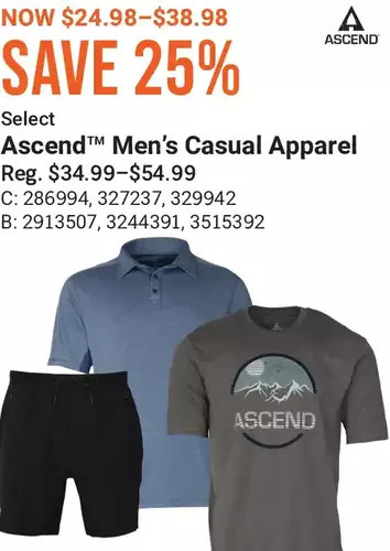 Cabela's Ascend men's casual apparel offer