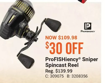 Cabela's Profishiency sniper spincast reel offer