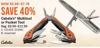 Bass Pro Cabela's multitool or pocket tool offer