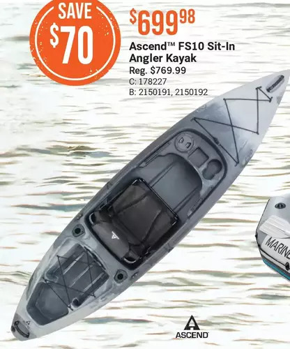Cabela's Ascend fs10 sit-in angler kayak offer