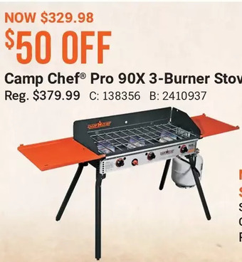 Cabela's Camp chef pro 90x 3-burner stove offer