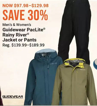 Bass Pro Guidewear paclite rainy river jacket or pants offer