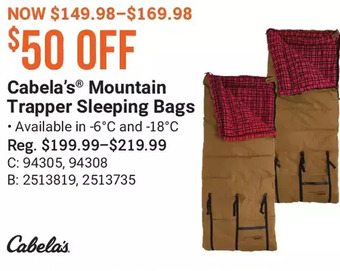 Cabela's Cabela's mountain trapper sleeping bags offer