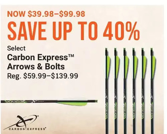 Cabela's Carbon express arrows & bolts offer