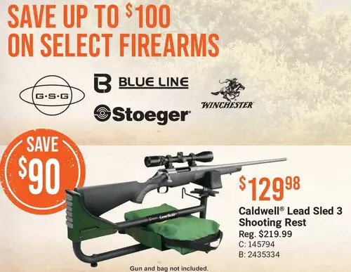 Cabela's Caldwell lead sled 3 shooting rest offer