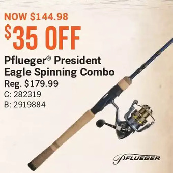 Bass Pro Pflueger president eagle spinning combo offer