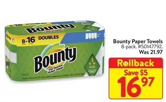 Walmart Bounty paper towels offer