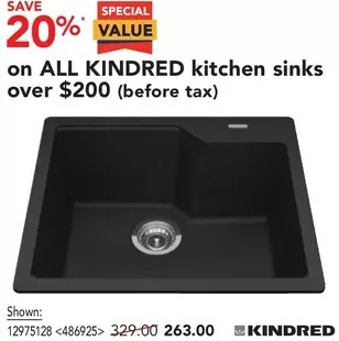 RONA Kindred kitchen sinks offer