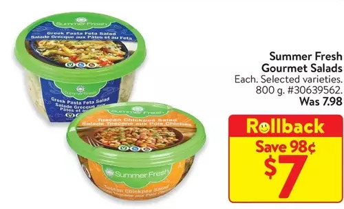 Walmart Summer fresh gourmet salads offer