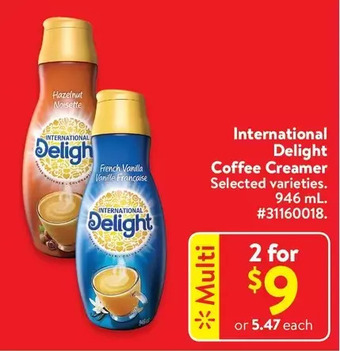 Walmart International delight coffee creamer offer