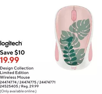 Staples Logitech design collection limited edition wireless mouse offer