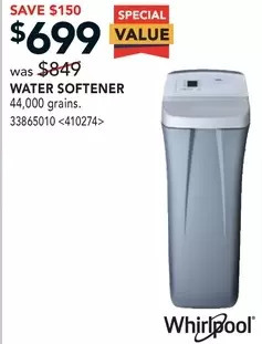 RONA Whirlpool water softener offer
