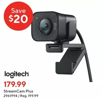Staples Logitech streamcam plus offer