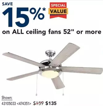 RONA Ceiling fans 52 or more offer