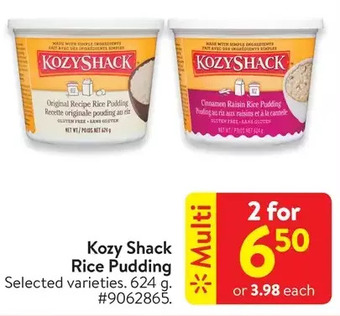 Walmart Kozy shack rice pudding offer