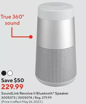 Staples Bose soundlink revolve ii bluetooth speaker offer