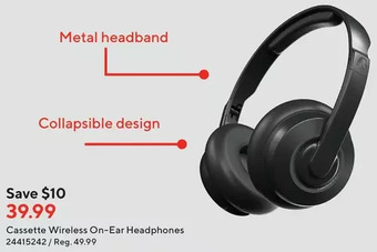 Staples Skullcandy cassette wireless on-ear headphones offer