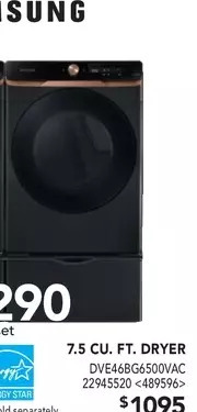 RONA Samsung 7.5 cu. ft. dryer offer