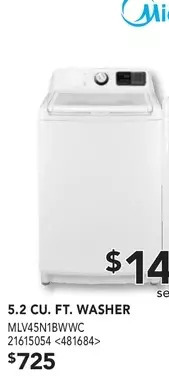 RONA Midea 5.2 cu. ft. washer offer