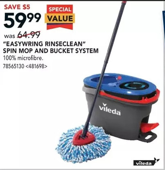 RONA Vileda easywring rinseclean spin mop and bucket system offer