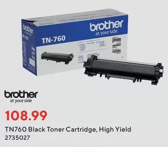 Staples Brother tn760 black toner cartridge offer