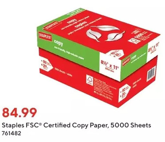 Staples Staples fsc certified copy paper offer