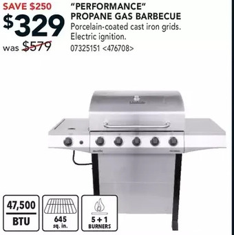 RONA Char-broil performance propane gas barbecue offer