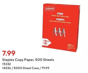 Staples Staples copy paper offer