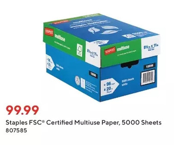 Staples Staples fsc certified multiuse paper offer