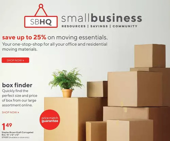 Staples Staples brown kraft corrugated box offer