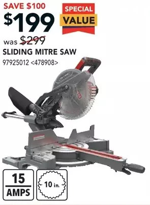 RONA Craftsman sliding mitre saw offer