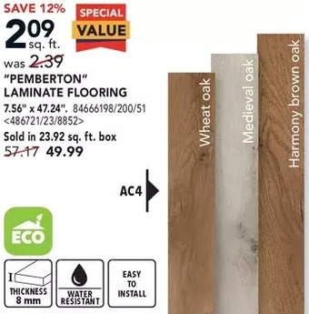 RONA Pemberton'' laminate flooring offer