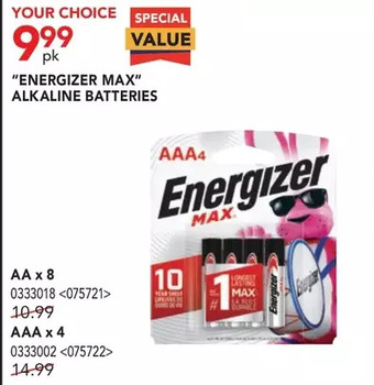 RONA Energizer max alkaline batteries offer