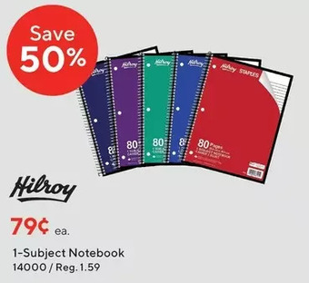 Staples Hilroy 1-subject notebook offer