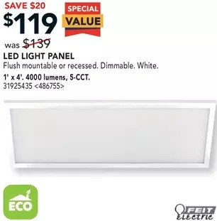 RONA Feit electric led light panel offer