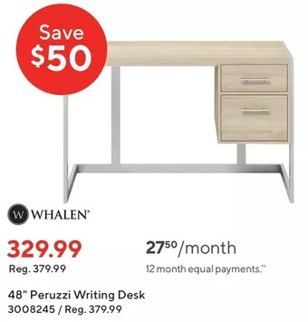 Staples Whalen 48 peruzzi writing desk offer