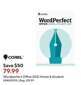 Staples Corel wordperfect office 2021 home & student offer