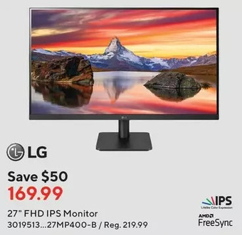 Staples Lg 27 fhd ips monitor offer