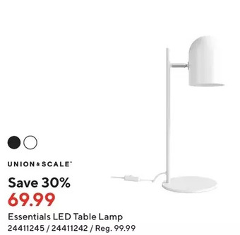 Staples Union & scale essentials led table lamp offer