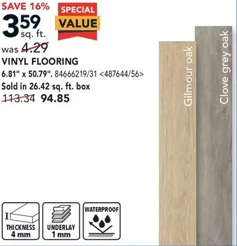 RONA Vinyl flooring offer