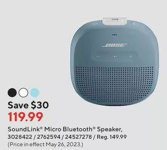 Staples Bose soundlink micro bluetooth speaker offer