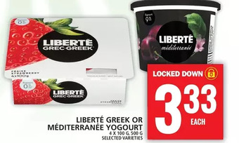 Food Basics Liberté greek or méditerranée yogourt offer