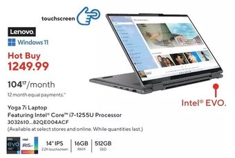 Staples Lenovo yoga 7i laptop offer