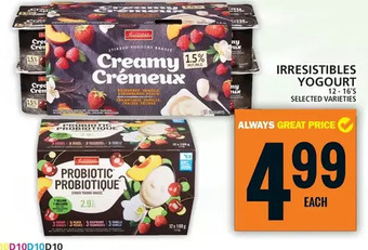 Food Basics Irresistibles yogourt offer