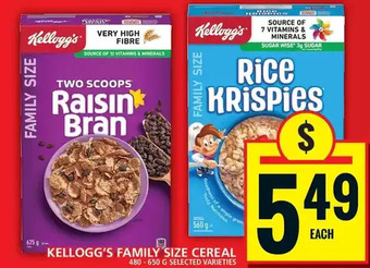 Food Basics Kellogg's family size cereal offer